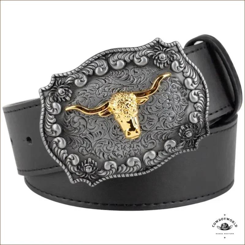 Ceinture Boucle Dorée Cowboy - Cowboy World