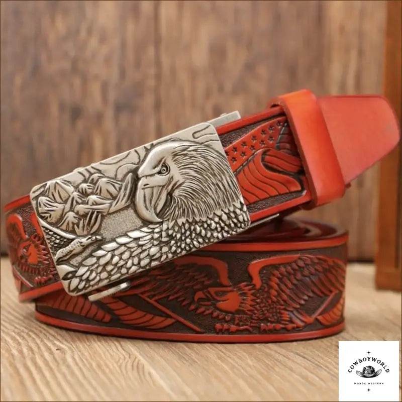 Ceinture Boucle Western Cuir - Cowboy World