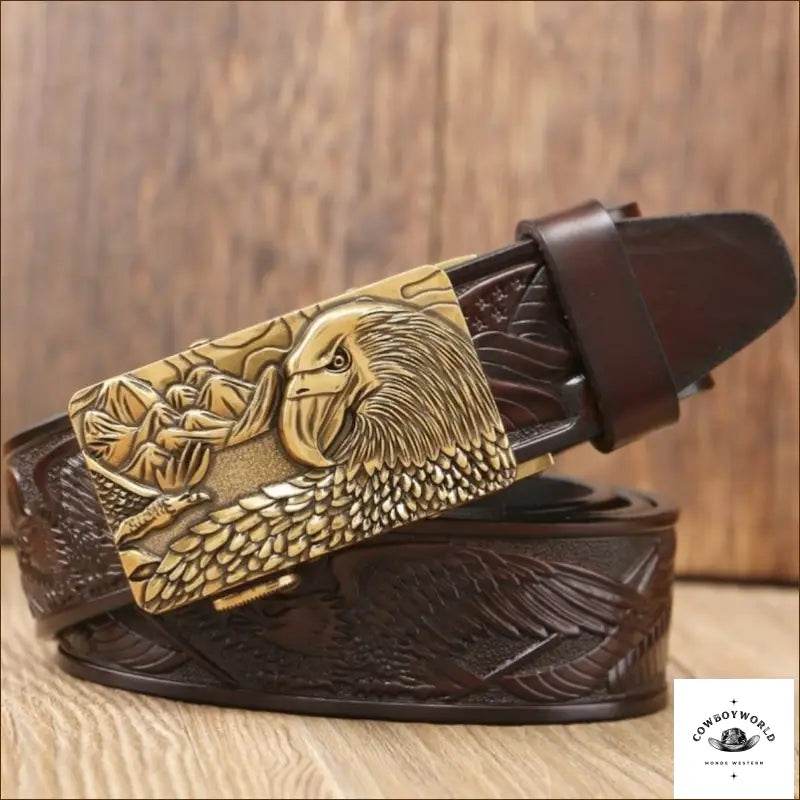 Ceinture Boucle Western Cuir - Cowboy World