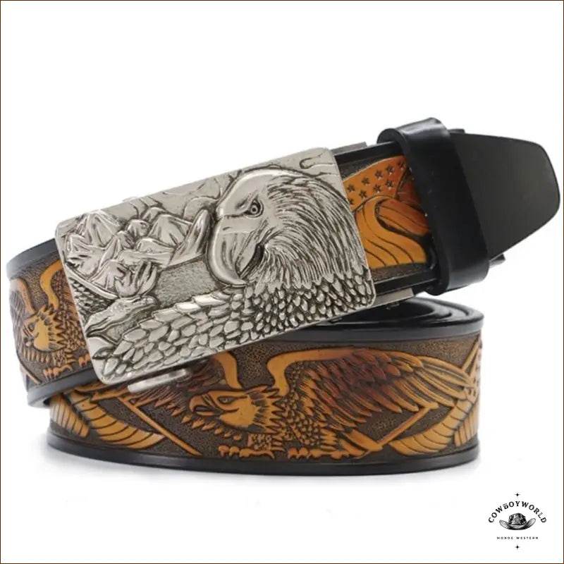 Ceinture Boucle Western Cuir - Cowboy World