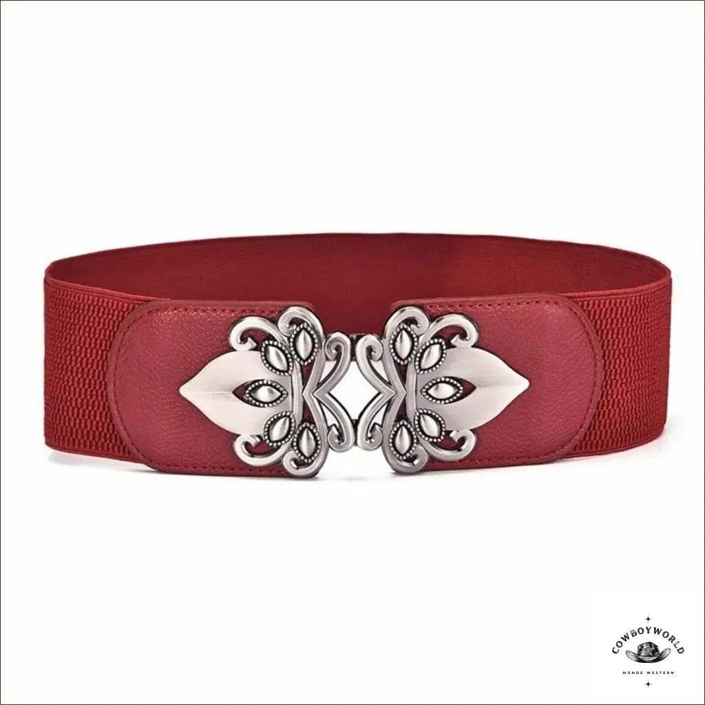 Ceinture Cowboy Double Boucle Rouge - Cowboy World