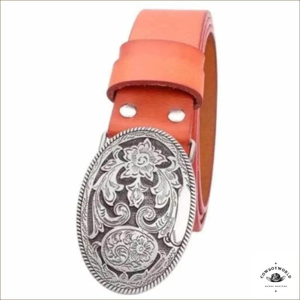Ceinture Cuir Boucle Western - Cowboy World
