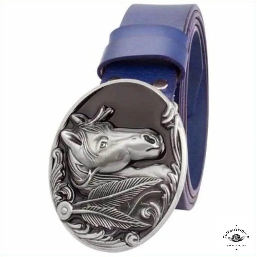 Ceinture Cuir Motif Cheval - Cowboy World