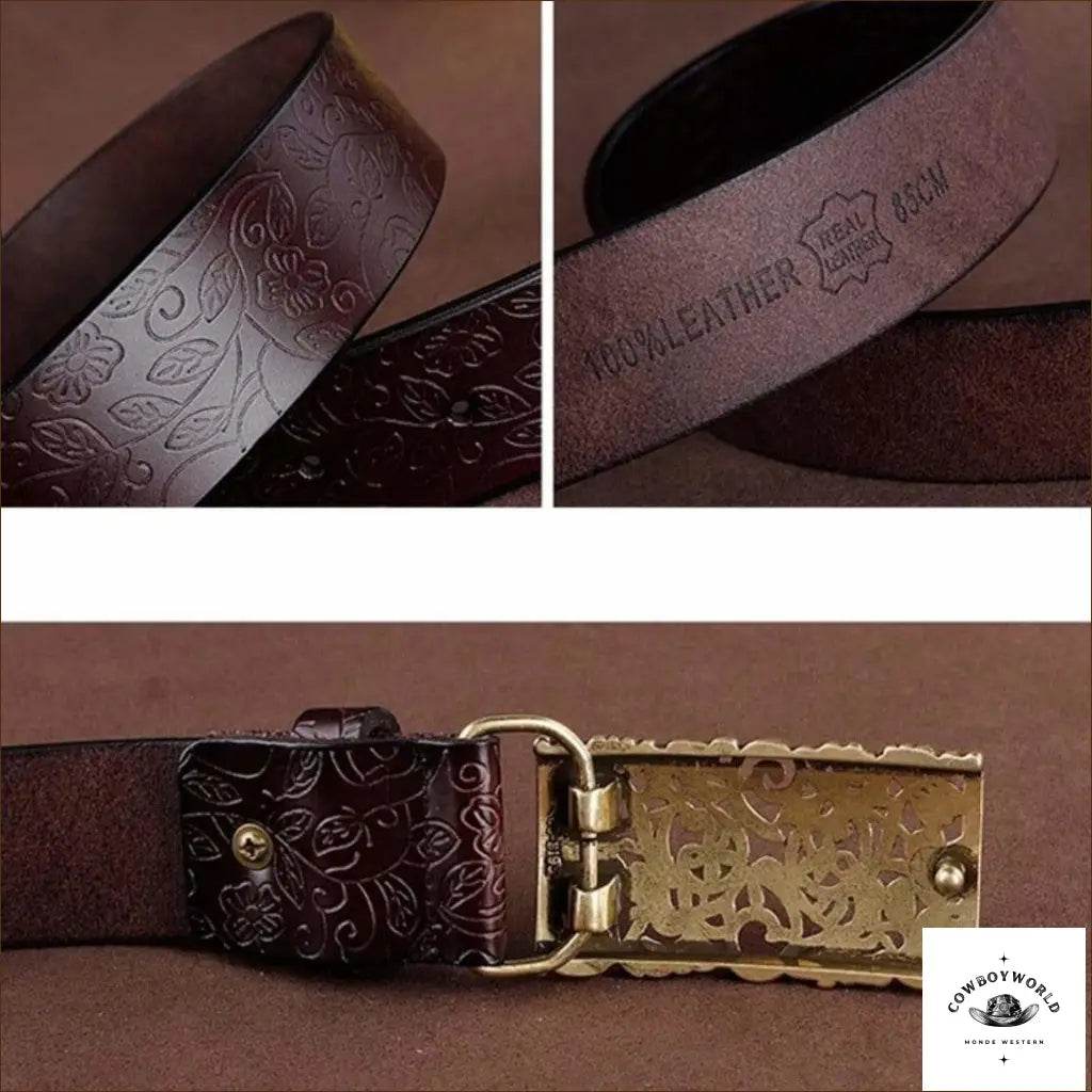 Ceinture Cuir Western Femme - Cowboy World