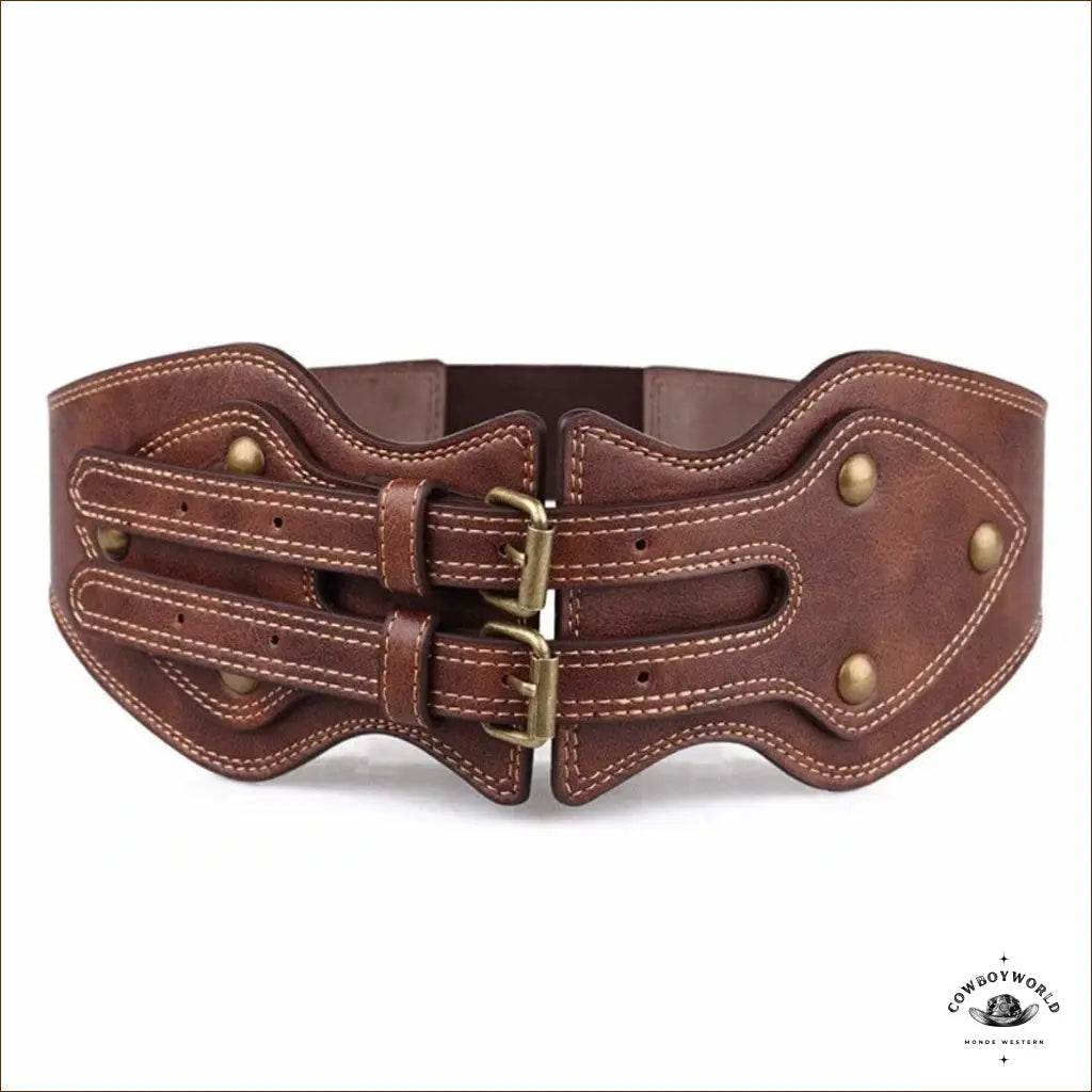 Ceinture Double Boucles Western Femme - Cowboy World