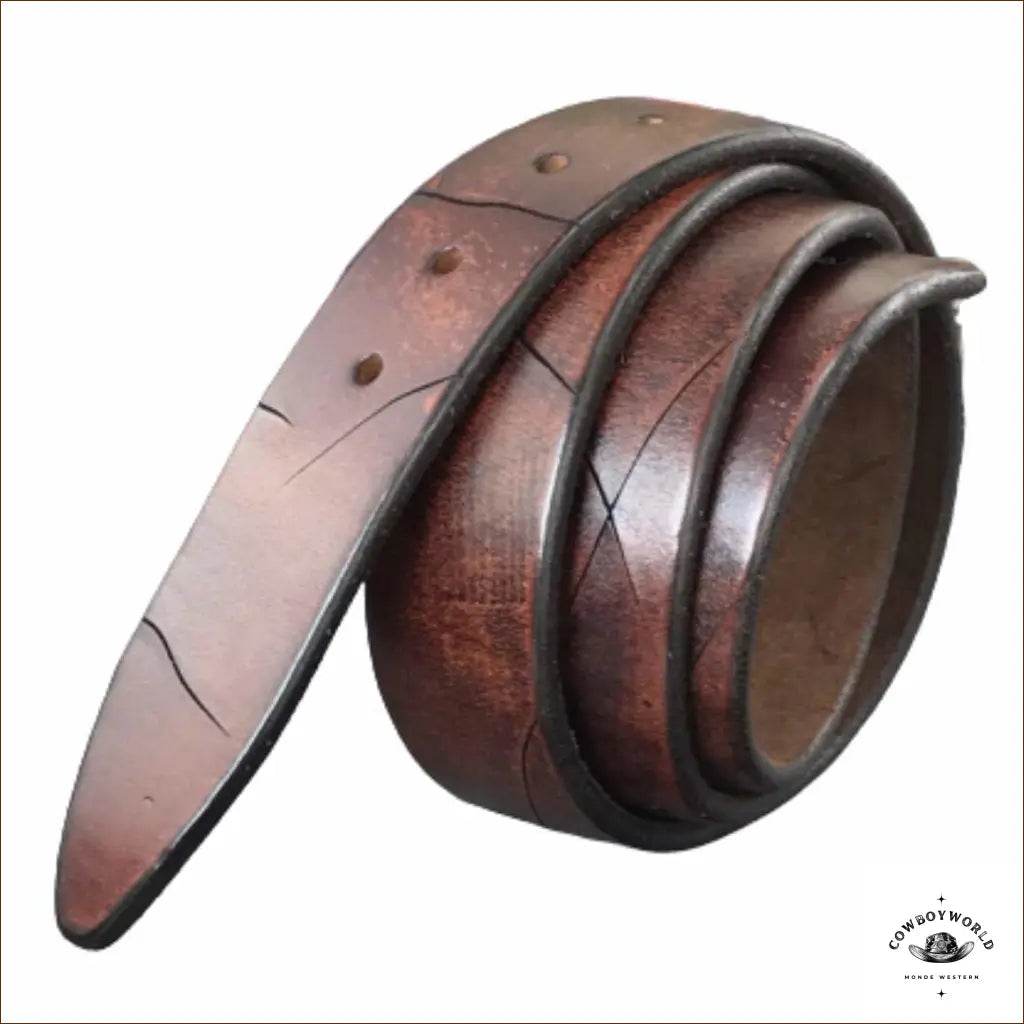 Ceinture En Cuir Country Pour Boucle Amovible - Cowboy World