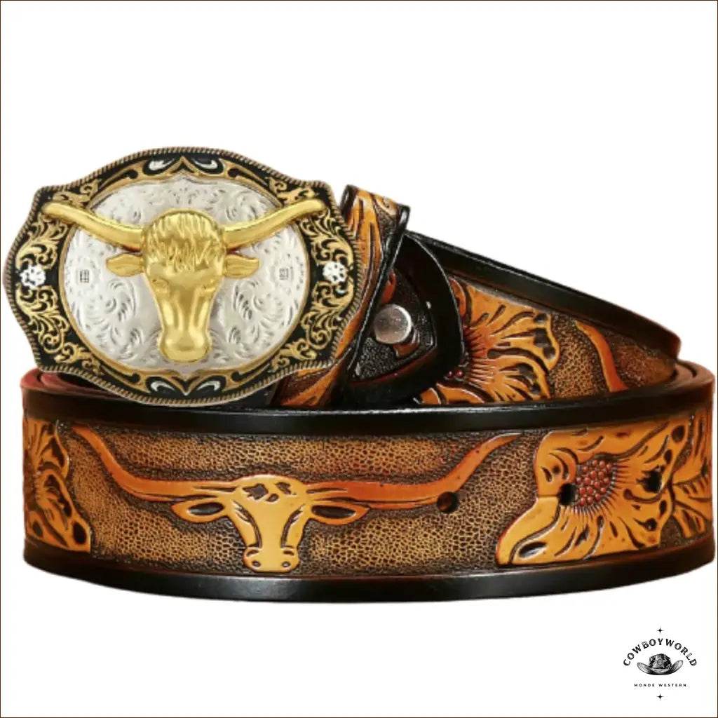 Ceinture en Cuir Grande Taille Avec Boucle Cowboy - Cowboy World