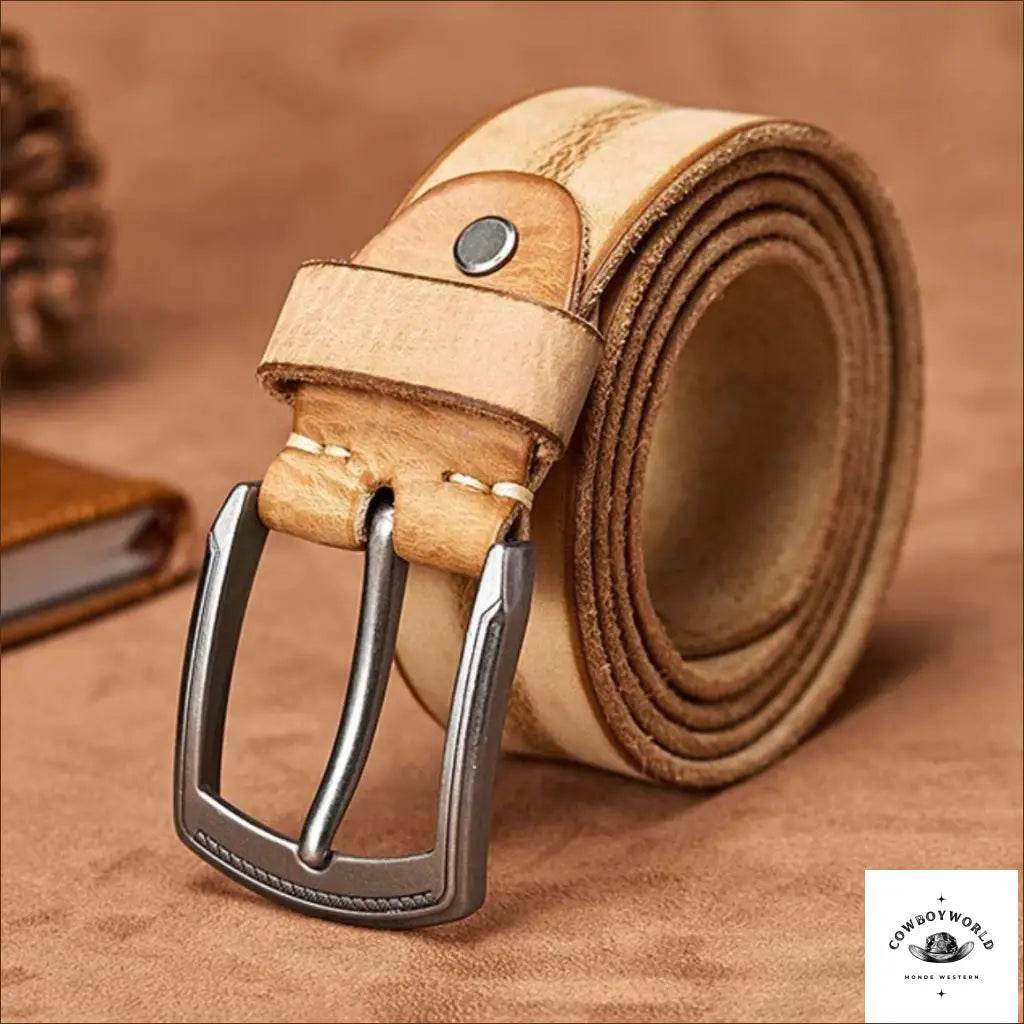 Ceinture en Cuir Marron Homme Western - Cowboy World