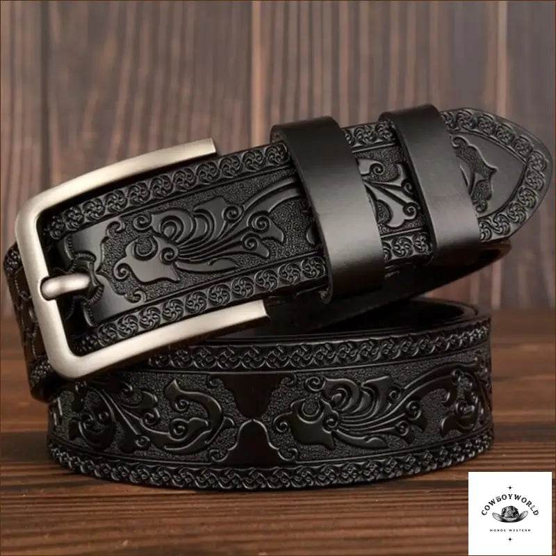 Ceinture en Cuir Style Western - Cowboy World