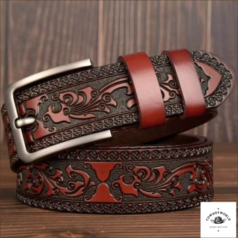Ceinture en Cuir Style Western - Cowboy World