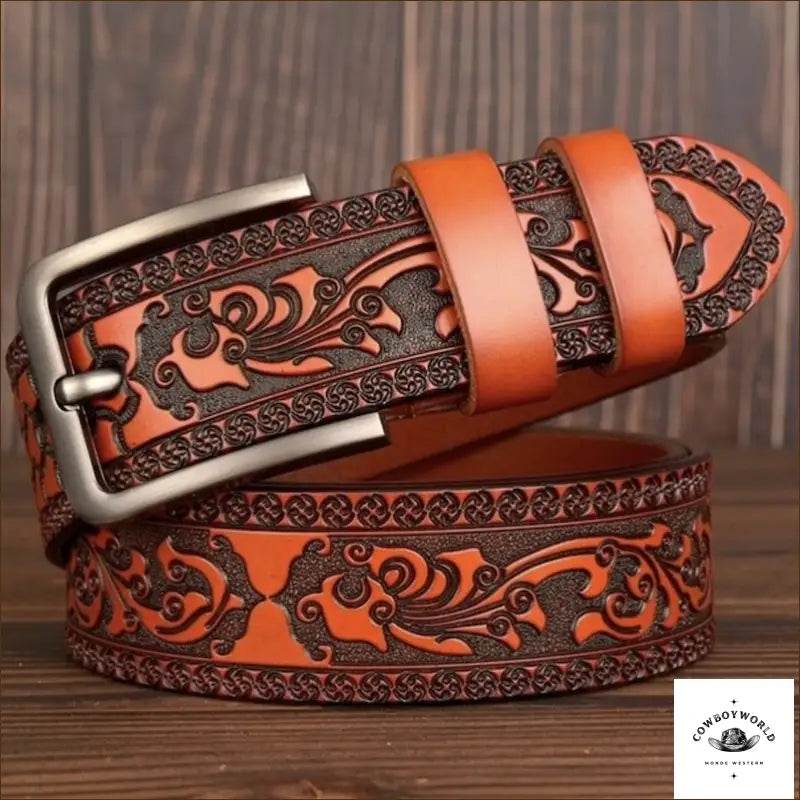 Ceinture en Cuir Style Western - Cowboy World