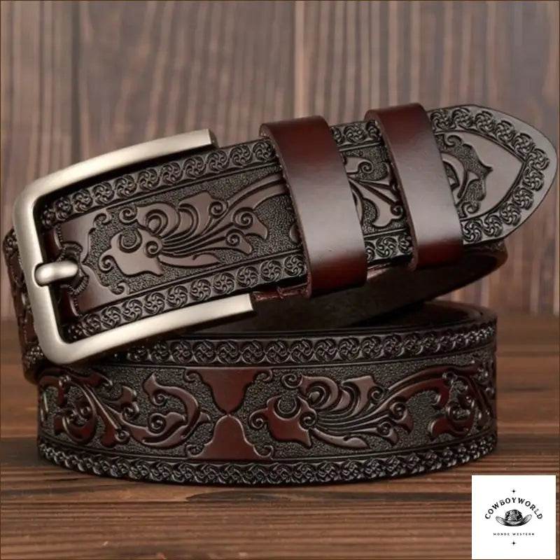 Ceinture en Cuir Style Western - Cowboy World