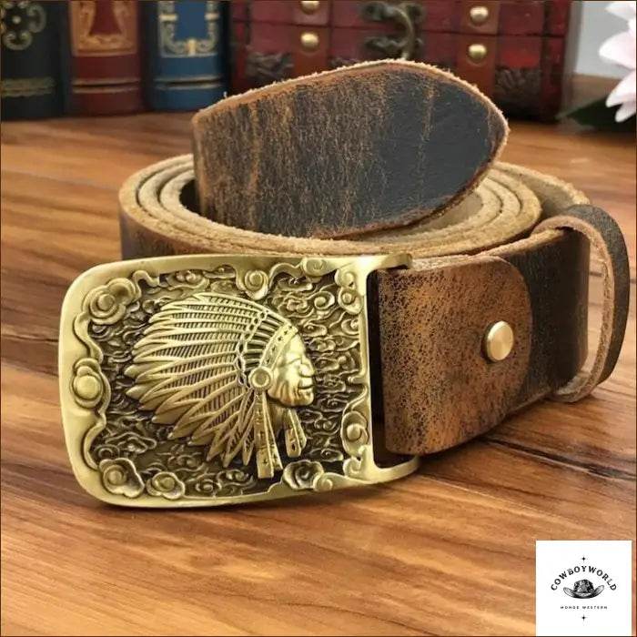 Ceinture Épaisse en Cuir Pour Homme Cowboy - Cowboy World