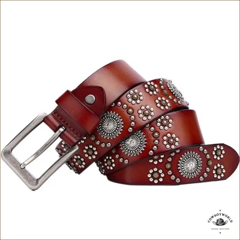 Ceinture Femme Cuir Noir Western - Cowboy World