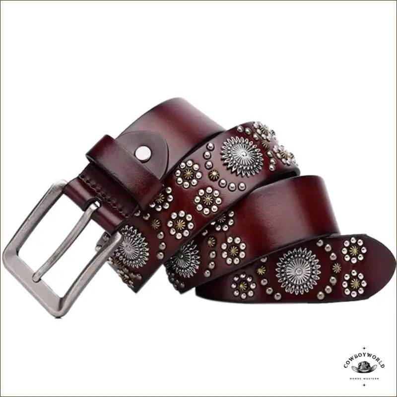 Ceinture Femme Cuir Noir Western - Cowboy World