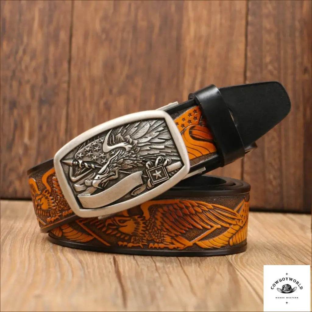 Ceinture Homme Gravée Cowboy - Cowboy World