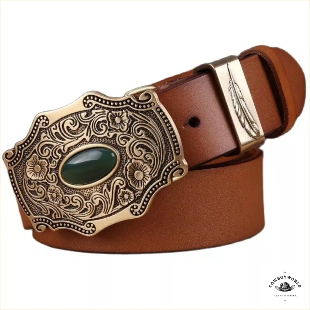 Ceinture Style Western Marron Femme