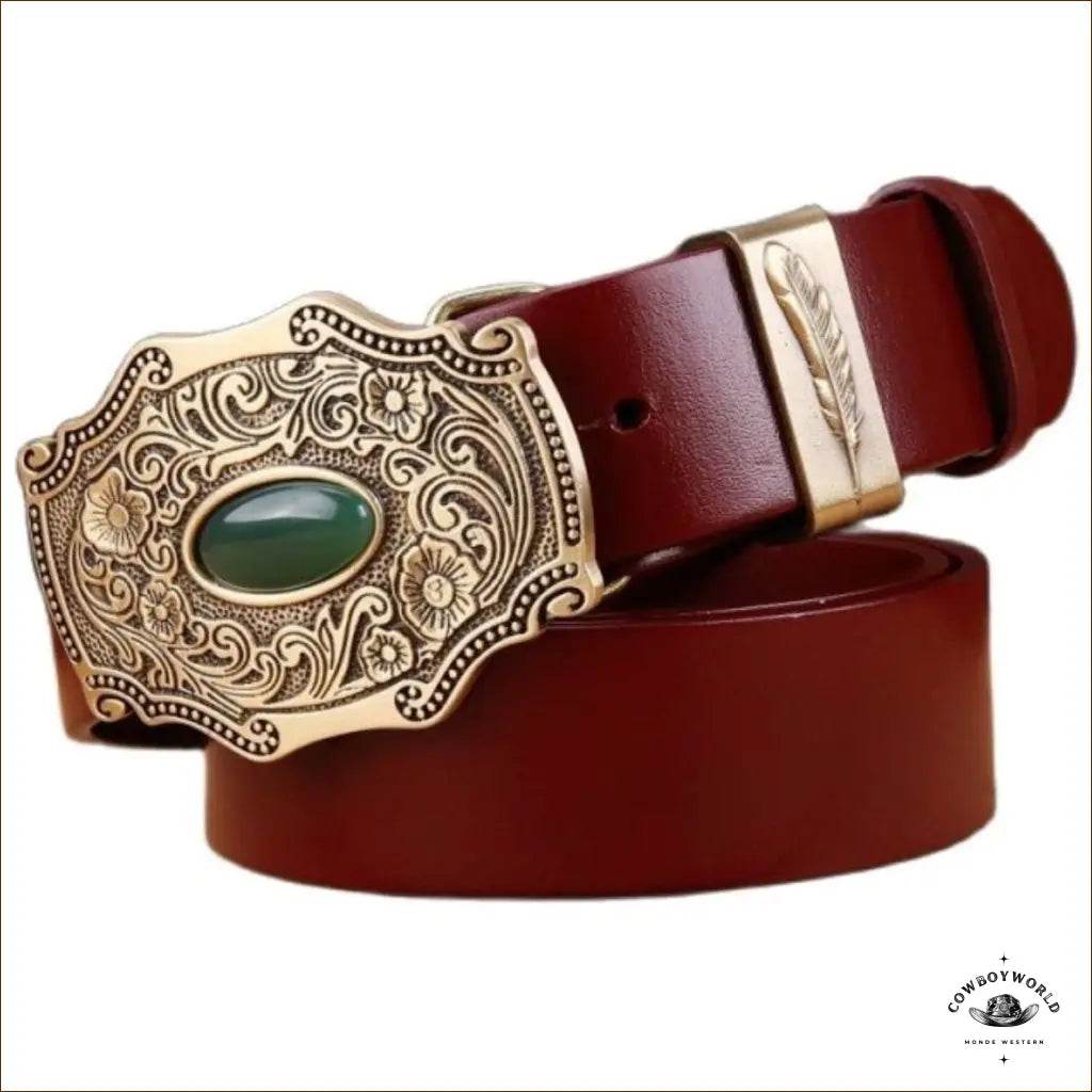 Ceinture Style Western Marron Femme - Cowboy World