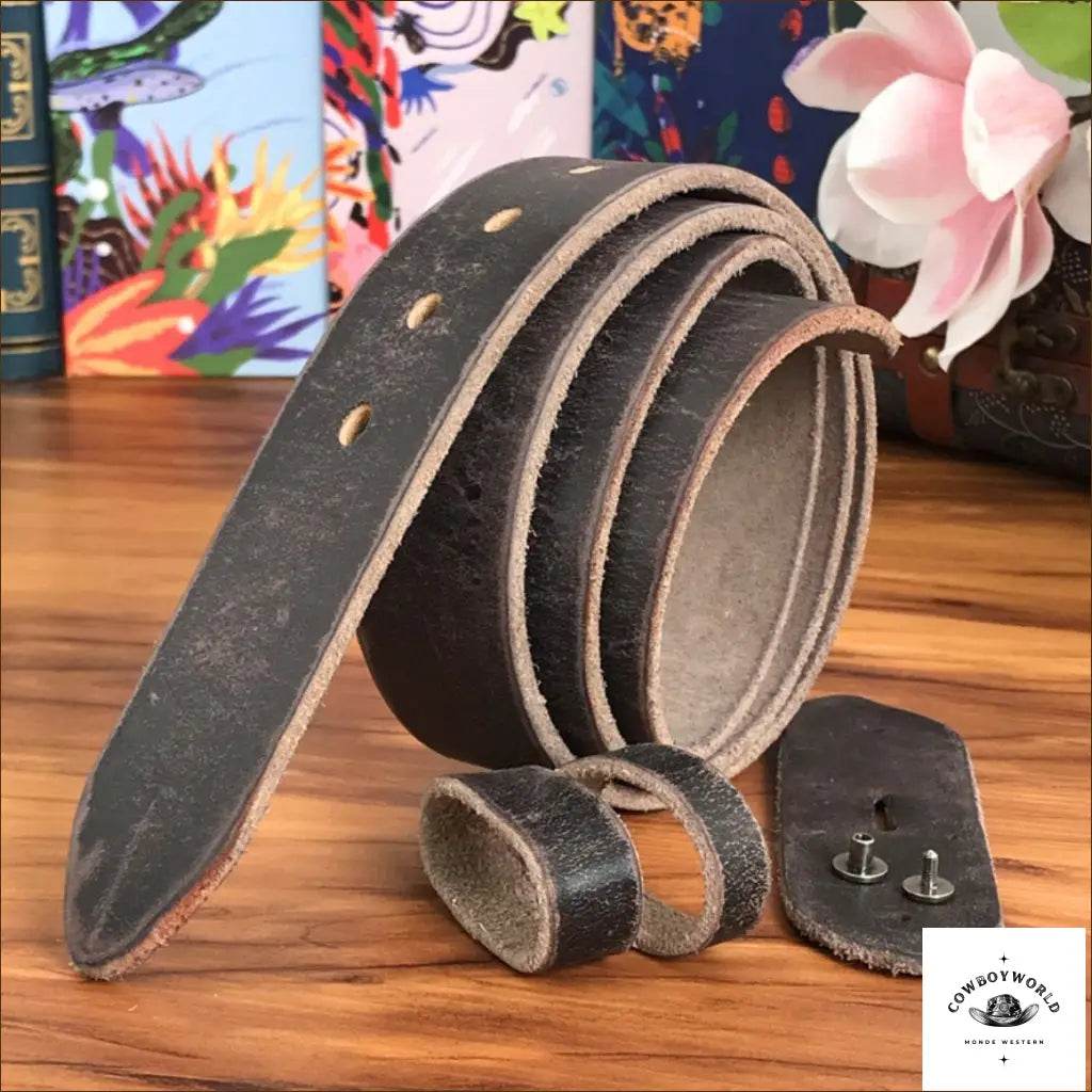 Ceinture Western en Cuir Artisanal - Cowboy World