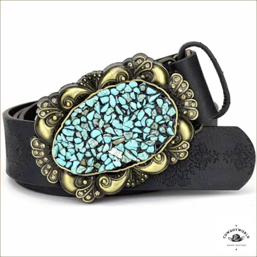 Ceinture Western Femme Pierre Bleue - Cowboy World