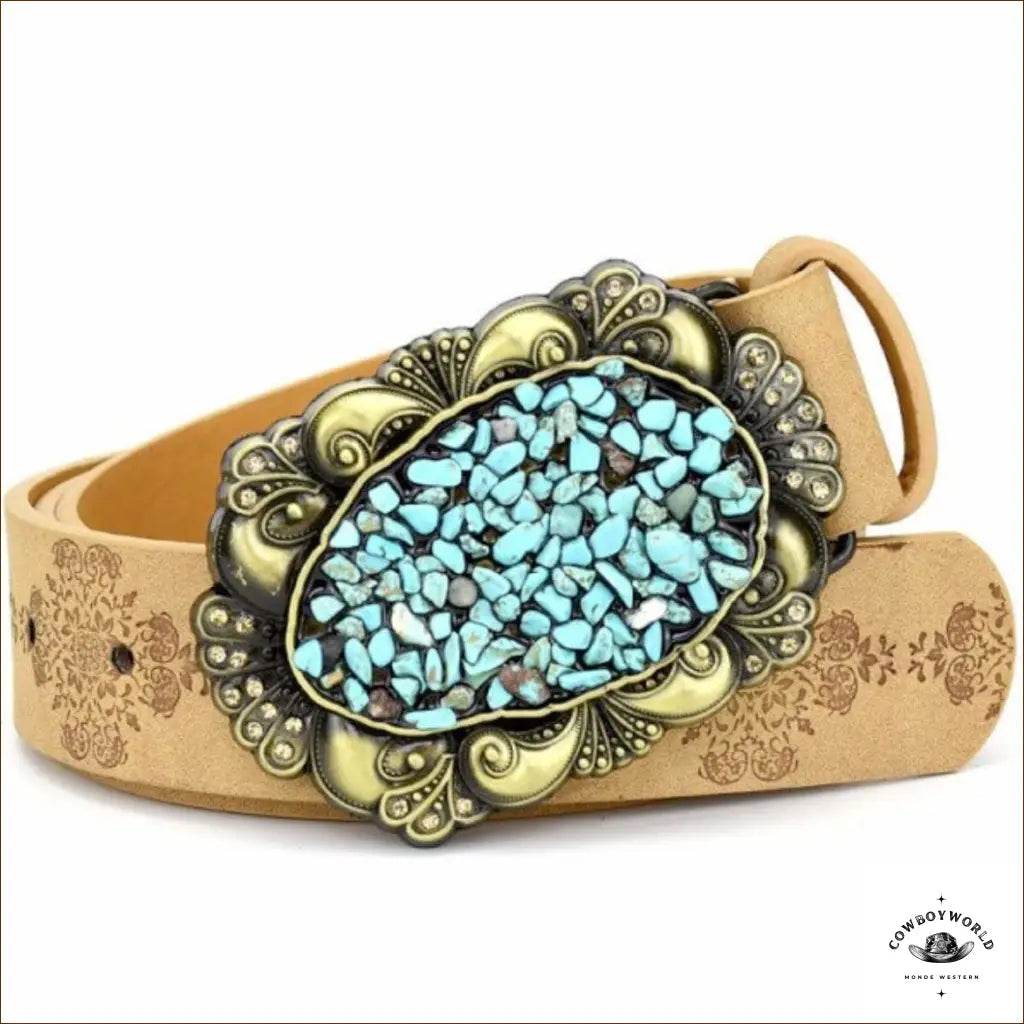 Ceinture Western Femme Pierre Bleue - Cowboy World
