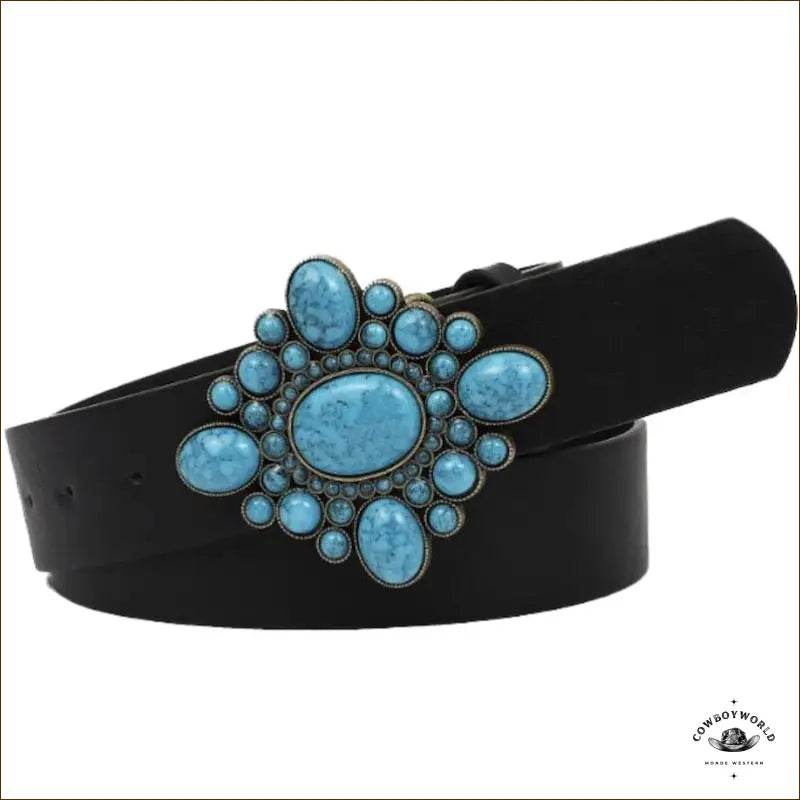 Ceinture Western Femme Turquoise - Cowboy World