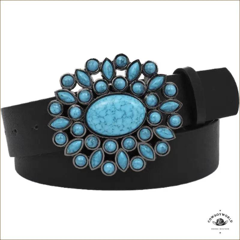Ceinture Western Femme Turquoise - Cowboy World