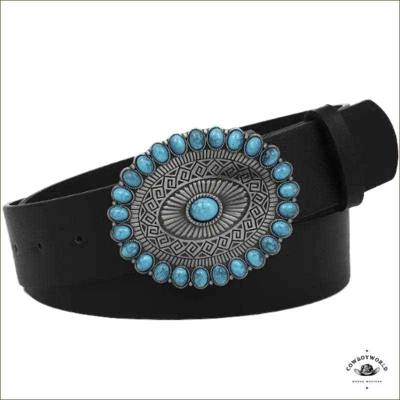 Ceinture Western Femme Turquoise - Cowboy World