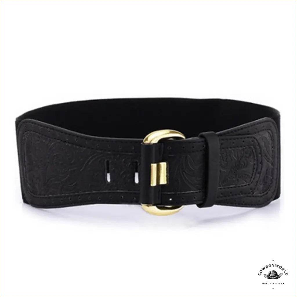 Ceinture Western Noire Femme - Cowboy World
