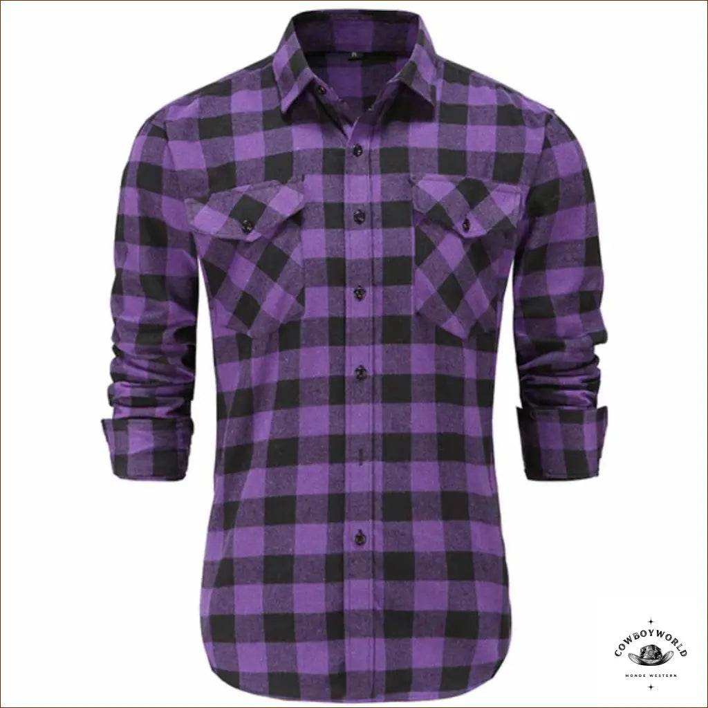 Chemise à Carreaux Violets Cowboy - Cowboy World