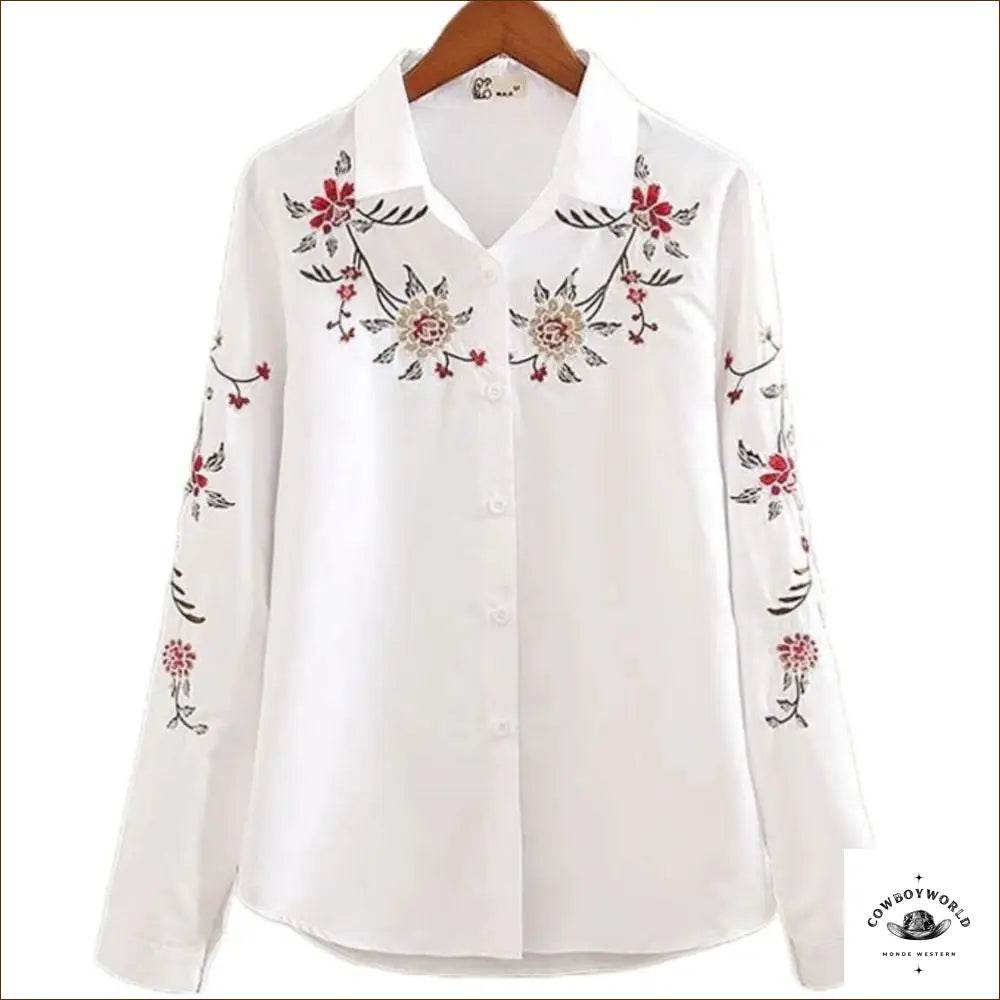 Chemise Cowboy Blanche Femme - Cowboy World