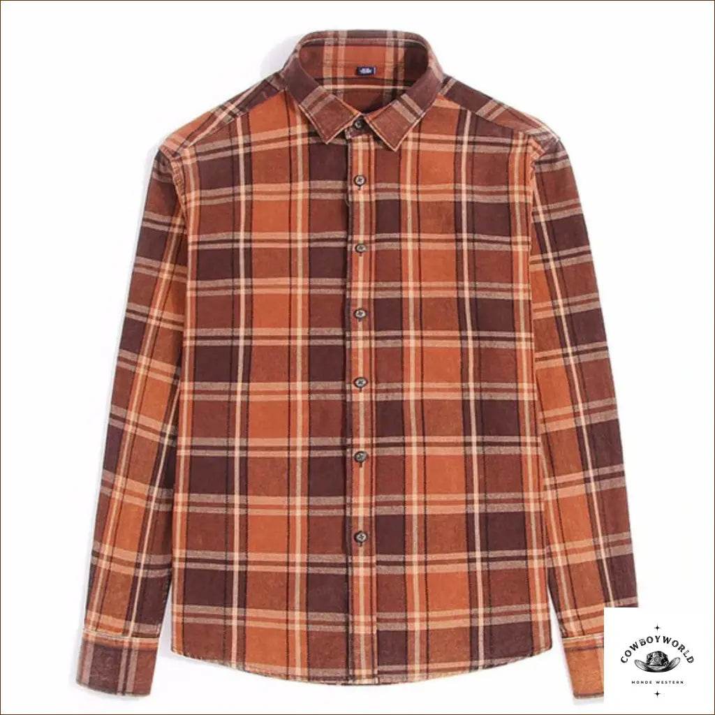 Chemise de Cowboy Homme Orange - Cowboy World