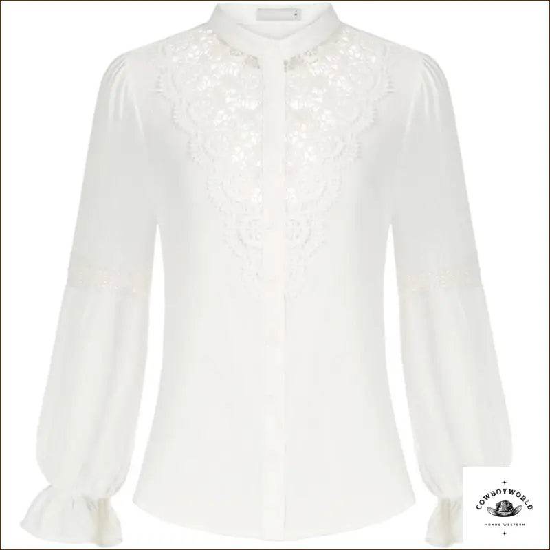 Chemise Femme Sans Col Style Cowboy - Cowboy World