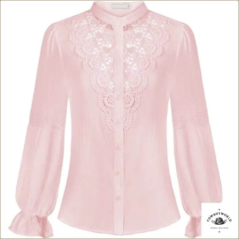 Chemise Femme Sans Col Style Cowboy - Cowboy World