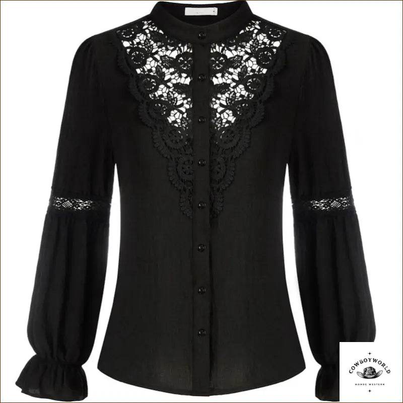 Chemise Femme Sans Col Style Cowboy - Cowboy World