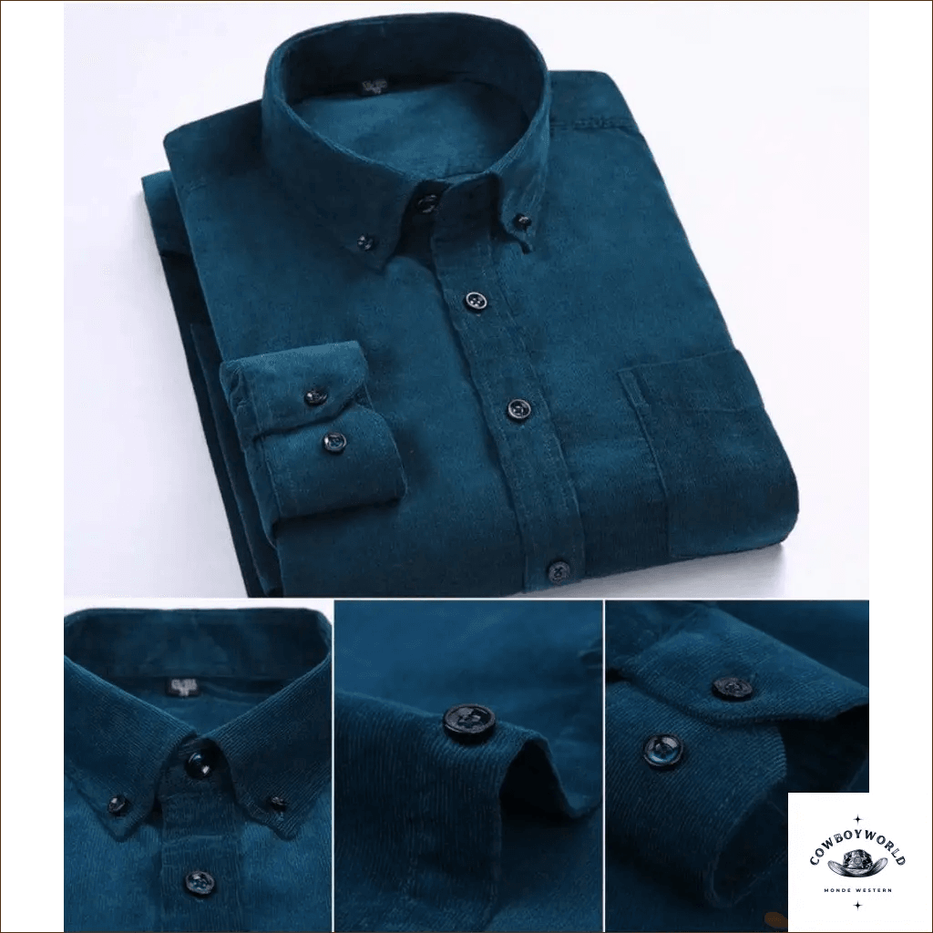 Chemise Western Bleu Turquoise - Cowboy World