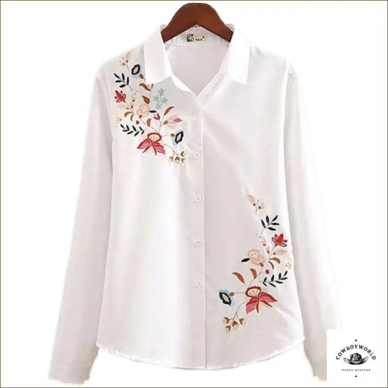 Chemise Western Femme Brodée Fleurs - Cowboy World