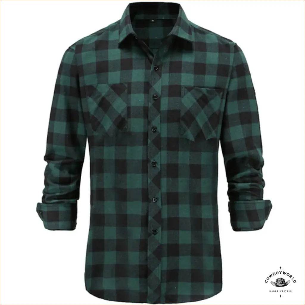 Chemise Western Grands Carreaux Verte - Cowboy World