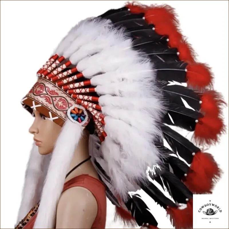 Coiffe Indienne en Plume - Cowboy World