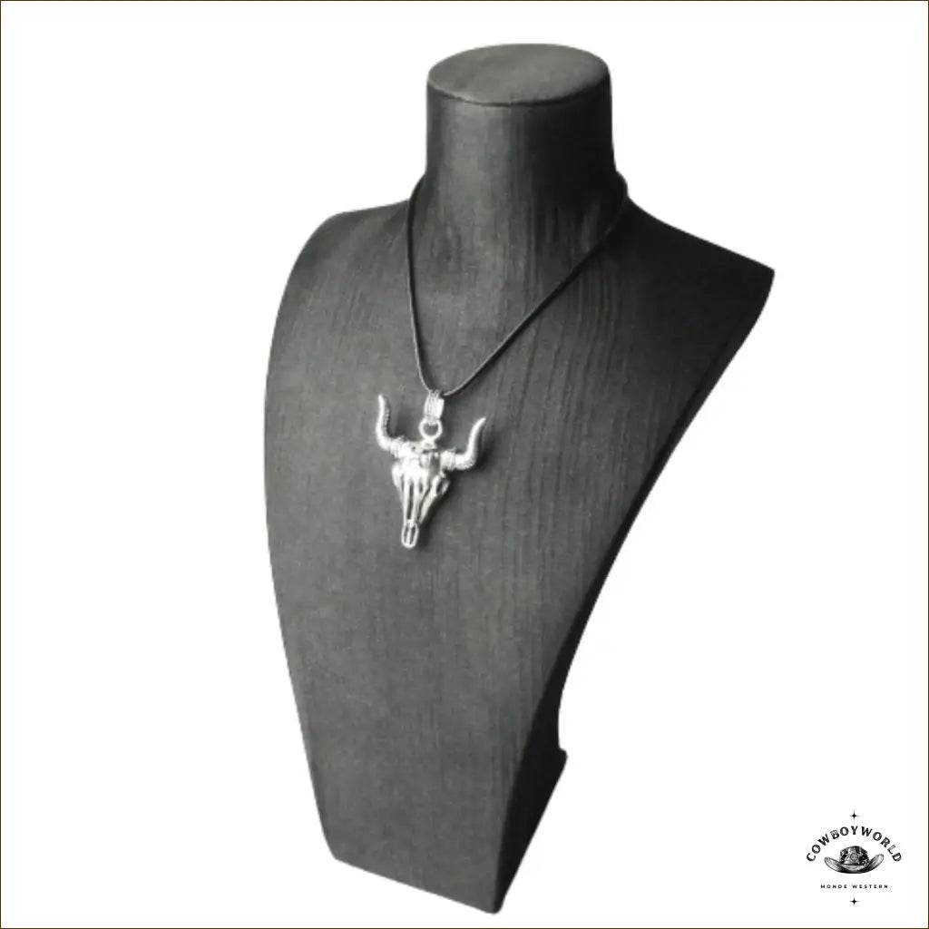 Collier Country Crâne de Buffle (Argent) - Cowboy World