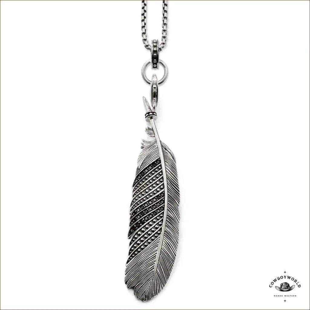 Collier de Plume (Argent) - Cowboy World