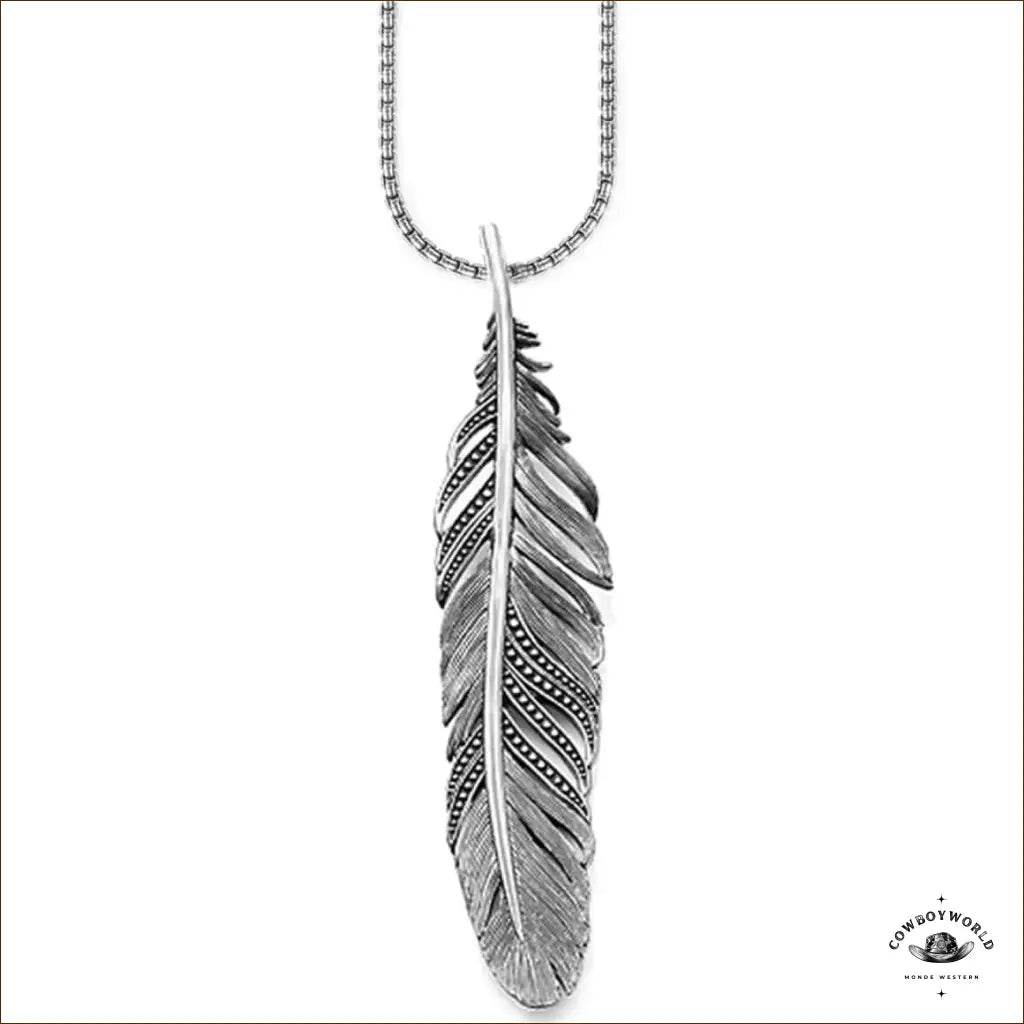 Collier de Plume (Argent) - Cowboy World