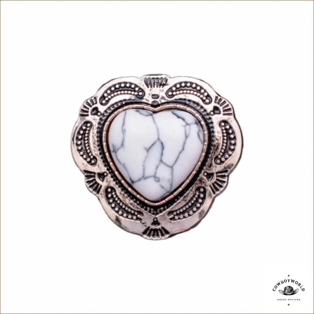 Conchos Cœur Marbré (10 pièces) - Cowboy World