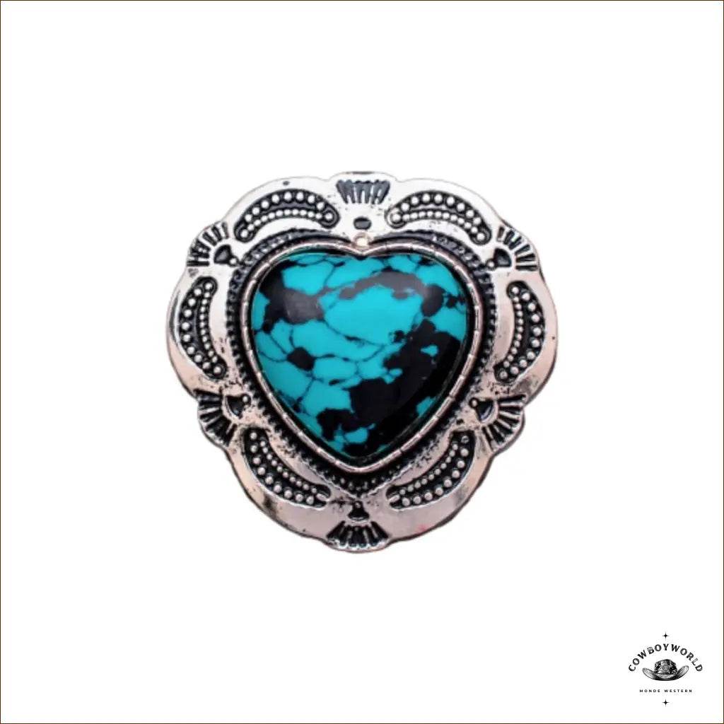 Conchos Cœur Turquoise (10 pièces) - Cowboy World