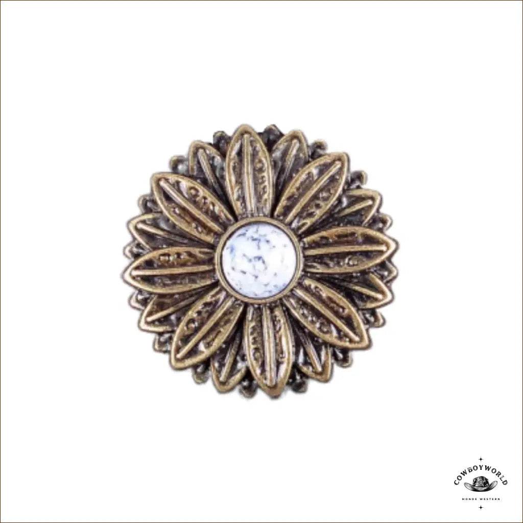 Conchos Fleur Marbrée (10 pièces) - Cowboy World