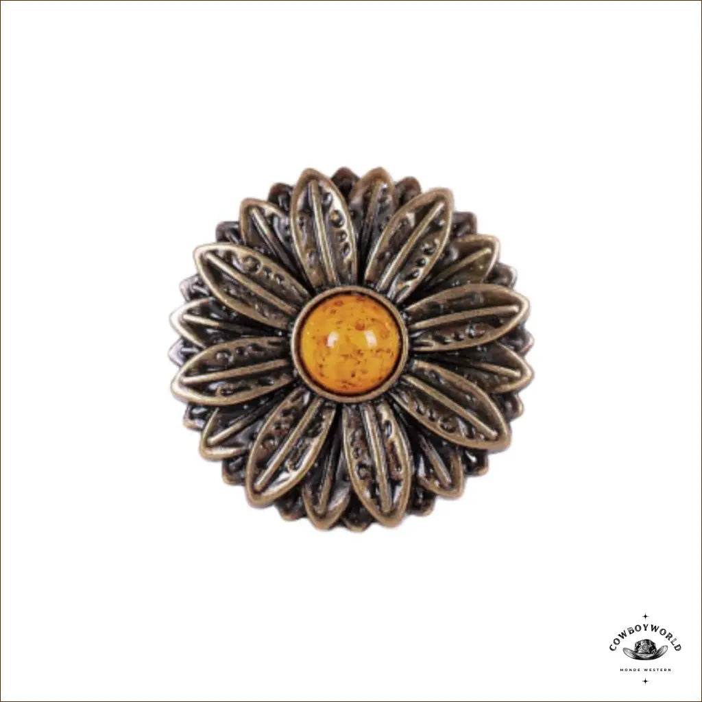 Conchos Fleur Orange (10 pièces) - Cowboy World