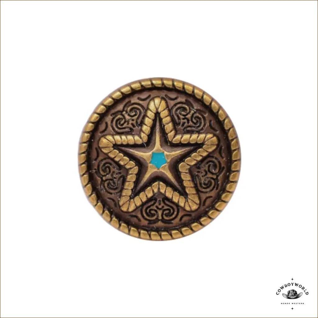 Conchos L'Étoile Turquoise (6 pièces) - Cowboy World