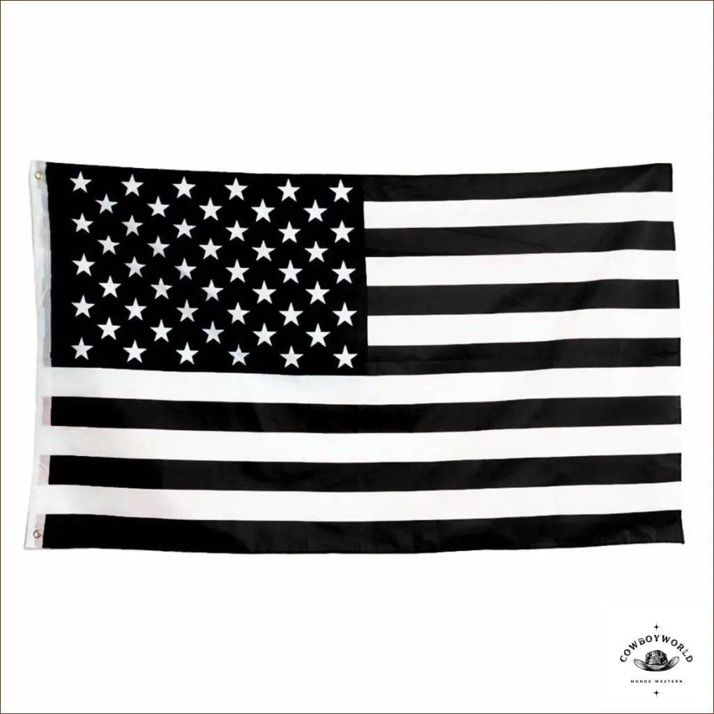 Drapeau États-Unis Noir et Blanc - Cowboy World