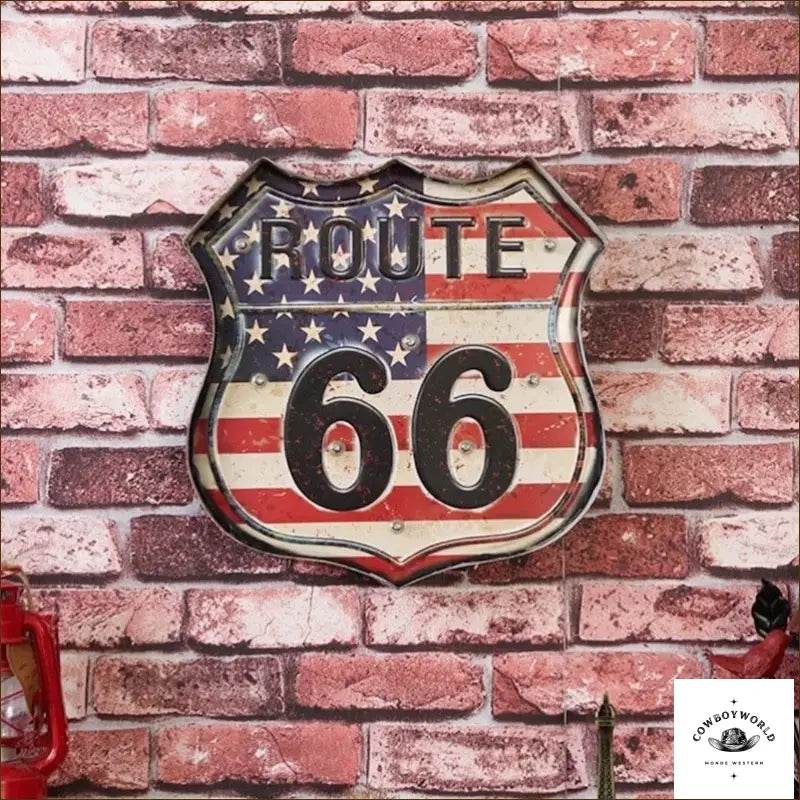 Enseigne Lumineuse Route 66 - Cowboy World