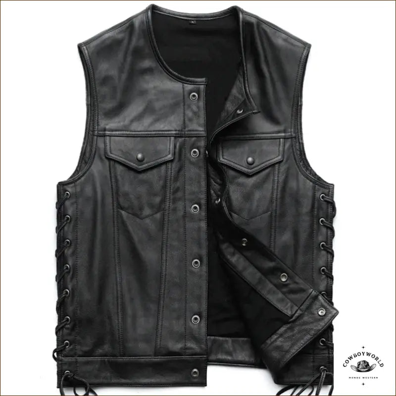 Gilet cuir homme western hot sale